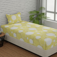 Beautiful Single Bedsheet With 1 Pillow Cover - 55 X 88 Inches, Yellow | Cotton Bedsheet Is Naturally Comfortable