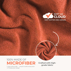 Black Gold The Finer Touch Microfiber Bath Towels 1000 Gsm | Super Absorbent, Lightweight, Ultra-Soft, Fade Resistant (Orange) - Pack Of 2