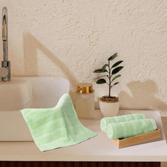 Mytrident Quick Dry 100% Cotton Face Towel 450 Gsm (Sage Green) - 3 Pcs