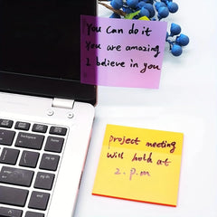 Transparent Sticky Note Pad, 5 Different Color 500 Sheets | Self-Sticky Note Pads, 3 X 3 Inch
