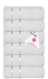 Casa Copenhagen Egyptian Cotton Ecstatic Hand Towel 740 Gsm (White)- 6 Pcs