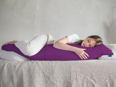 Soft Microfiber Hug Pillow For Sleeping, Full Body Pillow, Purple - 18 X 54 Inch | Long Pillow For Bed, Pregnancy Pillow For Sleeping, Large Pillow, Neck Support, Multipurpose Use