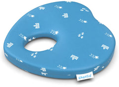Memory Foam Baby Pillow For New Born, Head Shaping Baby Pillow, Blue Pillow - 23 X 23 X 4 Cm | For 0 To 12 Months For Preventing Flat Head Syndrome, Cherry Shape, Royal Stars - 1 Piece