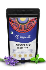 Udyan Tea Lavender Dew White Tea - 100gm, 3.5 Ounce, 50 Cups | Soothing Floral Blend With Lavender, Rose & Mint - Rich In Antioxidants For Healthy Skin | Low Caffeine Fresh Loose Leaf