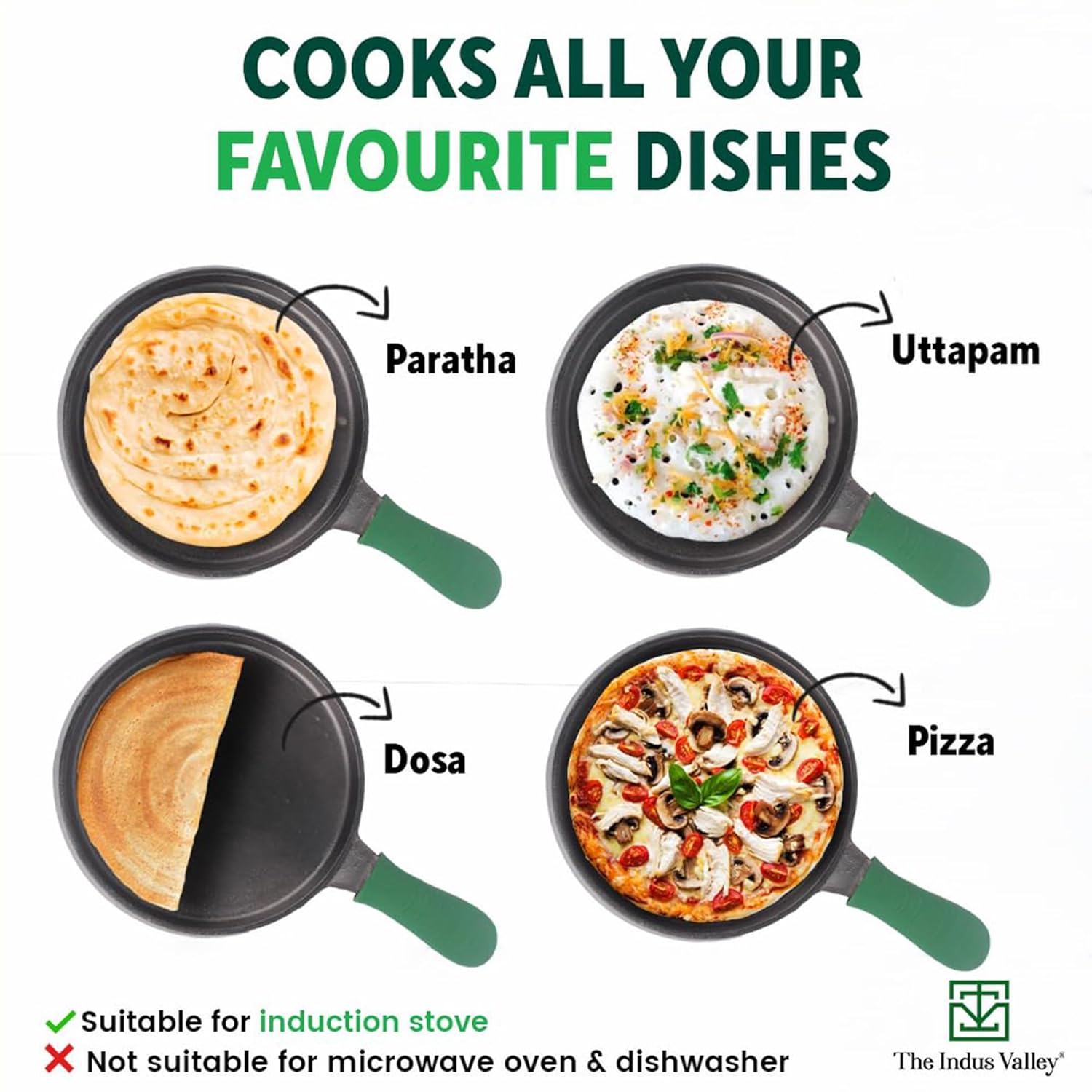 Pre-Seasoned Black Cast Iron Tawa For Dosa, Chapathi With Silicone Grip - 25.5cm, 10 Inch, 2.1 Kg | Induction Friendly, Naturally Nonstick, 100% Pure & Toxin-Free, No Chemical Coating Pre-Seasoned Black Cast Iron Tawa For Dosa, Chapathi With Silicone Grip - 25.5cm, 10 Inch, 2.1 Kg | Induction Friendly, Naturally Nonstick, 100% Pure & Toxin-Free, No Chemical Coating