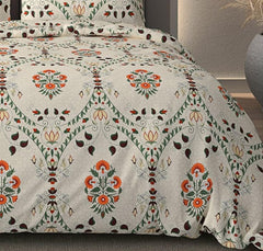 Soft Cotton Printed 1 Single Bedsheet With 1 Large Size Pillow Covers - 60 X 90 Inches, Beige | 240 Thread Count - Light Weight, Suitable For All Seasons & Easy To Wash