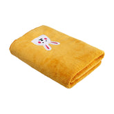 Khillayox Super Soft Bath Towel 400 Gsm | Super Absorbent Reusable Towel With Cute Cartoon Bear Print Washcloth For Babies (Yellow)
