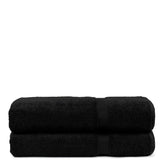 Bare Cotton Luxury Hotel & Spa Towel Turkish Bath Sheets Dobby Border | Black (Set Of 2)