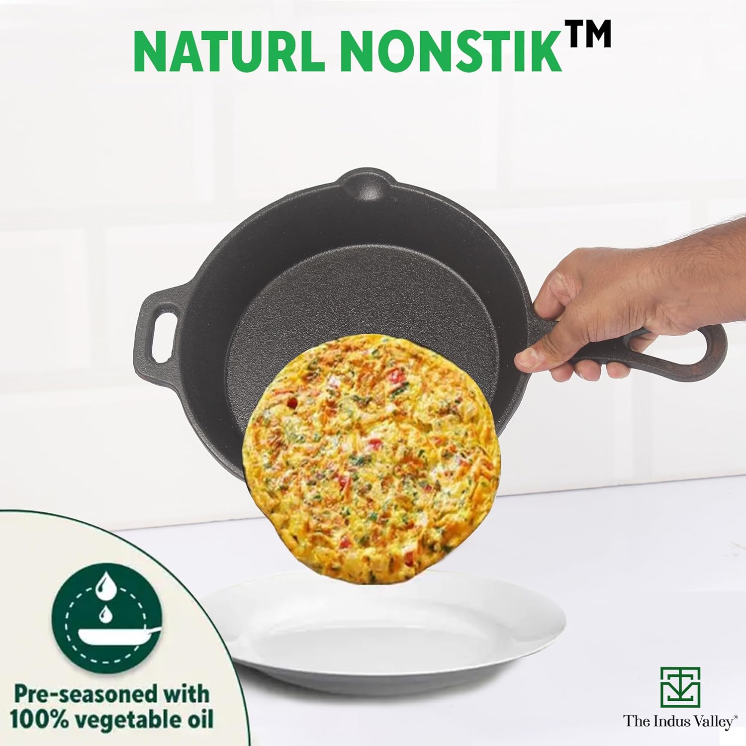 Pre-Seasoned Black Cast Iron Cookware Set+ Free Tadka Pan - Tawa 30.5cm + Kadai 25.4cm, 2.3 Liters + Fry Pan 23 Cm, 1.4 Liters | Kitchen Cooking Combo Pots & Pans Set Of 4 Pcs - Naturally Nonstick Pre-Seasoned Black Cast Iron Cookware Set+ Free Tadka Pan - Tawa 30.5cm + Kadai 25.4cm, 2.3 Liters + Fry Pan 23 Cm, 1.4 Liters | Kitchen Cooking Combo Pots & Pans Set Of 4 Pcs - Naturally Nonstick