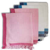 Athom Living Light Weight Cotton Premium Waffle Border Bath Towel | Pack Of 4