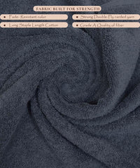 Rangoli Soft Absorbent Durable Towels Earthly Egyption Cotton Plush Oversized Large Size Bath Towel 1200 Gsm (Charcoal)- Pack Of 2