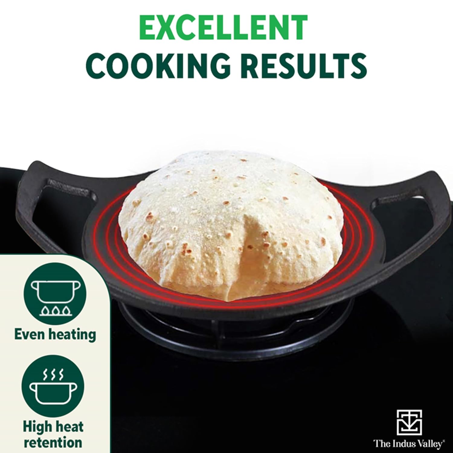 Pre-Seasoned Black Cast Iron Concave Tawa With Double Handle - 24cm, 9.4 Inch, 1.4 Kg | Gas Compatible, Naturally Nonstick, 100% Pure & Toxin-Free, No Chemical Coating Pre-Seasoned Black Cast Iron Concave Tawa With Double Handle - 24cm, 9.4 Inch, 1.4 Kg | Gas Compatible, Naturally Nonstick, 100% Pure & Toxin-Free, No Chemical Coating