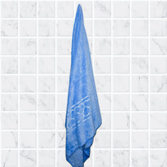 Nive Home Linens Microfiber Bath Towel 400 Gsm | Self Design, Ultra Soft, Super Absorbent, Quick Dry (Blue)