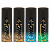 St. john Cobra Live + Live + Cool &  Sports Deodorant Body Spray 600ml 20.2 Fl.oz. Pack Of 4 | Perfect Gift Set Perfume For Men & Women