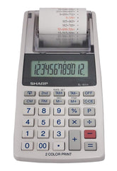 Sharp EL-1611V Handheld Portable Cordless 12 Digit Large LCD Display Two-color Printing Calculator With Tax Functions