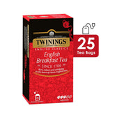 Twinings English Breakfast Tea - 25 Enveloped Teabags | English Classic Range Premium Black Tea - Medium Strength, Rich Flavor, High Caffeine