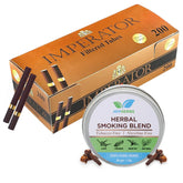 Natural & Ayurvedic Herbal Smoking Blend 1 Pack (1 Oz/ 30g Can) With Seduce-Brown-Tube 200 Tubes Per Box - Tobacco-Free & Nicotine-Free Smoking Mixture