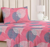 Premium 1 Single Size Bed Bedsheet And 1 Pillow Cover - 58 X 88 Inches, Light Pink | Super Soft Premium Brushed Glace Cotton Bedsheet
