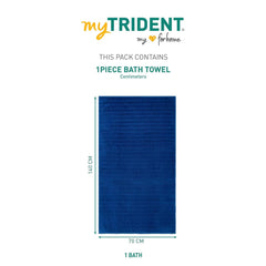 Mytrident Quick Dry 100% Cotton Bath Towel 450 Gsm (Navy Blue) - 1 Pcs