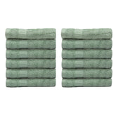 Mush 100% Bamboo Face Towel 2400 Gsm | Ultra Soft, Absorbent, Quick Dry Towels For Facewash, Gym, Pool, Sports, & Travel - Olive Green (Pack Of 12)