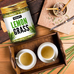 Yogafy Lemongrass Herbal Tea Leaves - Pack Of 2 X 100gm Reusable Pet Jar, 3.5 Ounce Each, 50 Cups | Boost Metabolism Used For Detox - Caffeine Free, Non GMO