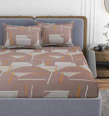 Queen Size Double Bedsheets With 2 Pillow Cover - Size 60 X 78 X 10 Inches, Multicolor | All Around Elastic Fitted - Lightweight, Soft & Comfortable