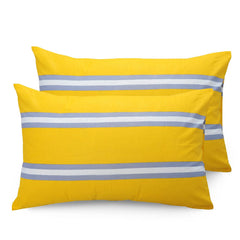 Bedsheets For King Size Bed With 2 Pillow Covers - 108 X 108 Inches, Striped Yellow & Grey | Perfect For Home Decor & Gifts | 144 Thread Count