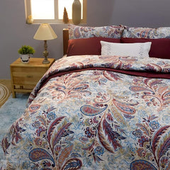 Printed Cotton Flat Bedsheet Single Bed With 1 Pillow Covers - 60 X 90 Inches, Multicolor | Stylish & Traditional Bedsheet - Ideal For Home, Hotels, & Guest Rooms Bedding Set