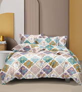 Bedsheet For Queen Size With 2 Pillow Covers - 60 X 78 Inches, Multicolor | Soft & Skin-Friendly Fabric | All Around Elastic Fitted Bedsheet