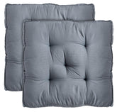 Microfiber Square Chair Pad Seat Cushion Pillow, For Car Pad, Office Chair, Grey - 18 Inch | For Indoor & Outdoor, Dining Living Room, Kitchen | Floor Pillow, Washable - Pack Of 2