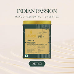 Luxmi Estates Indian Passion Green Tea - 50gm, 1.7 Ounce | USDA Certified Organic Darjeeling Green Tea - Mango Passion Fruit Green Tea | Made With Lemongrass, Ginger, Lemon Peel