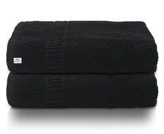 Kuber Industries Premium Bath Towel 1000 Gsm | Super Soft, Fluffy & Absorbent Cotton Bath Towel Perfect For Daily Use (Black) - Pack Of 2