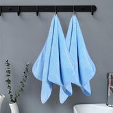 Linear Microfiber Hand & Face Towel Small Size 300 Gsm | Towel For Men, Women & Babies Ultra Soft Absorbent & Quick Dry Towels For Gym, Travel (Blue)- Pack Of 2
