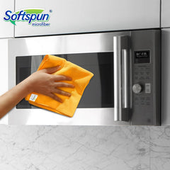 Softspun Microfiber Cleaning Cloths Towel 300 Gsm | Thick Lint & Streak-Free Multipurpose Cloths Automotive Microfibre Towels For Car, Bike Cleaning Polishing Washing Pack Of 5 (Orange)