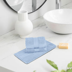 Mytrident Face Towels 600 Gsm | Nectar Soft Collection Wash Towel For Men & Women Face Towels - Grace Blue (3 Pcs)