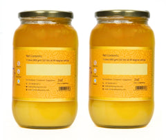 100% Natural A2 Bilona Gir Cow Ghee By Swarnamrit | Traditional Bilona Method Healthy Pure Desi Ghee Good For Bakes Cookies | 2 Litre (1 Litre * 2) 67.6 Ounce | Jar Pack