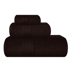 Boutiquo 100% Cotton Bath, Hand & Face Towel 900 Gsm | Eco-Friendly Towels For Men & Women, Ultra Soft & Highly Absorbent - Chocolate Brown (Pack Of 3)