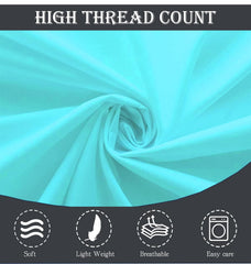 Plain Solid Aqua Bedsheet For King Size With 2 Pillow Cover (90 X 95 Inches) | Softer & Durable For All Season | Ideal For Daily Use Home Bedsheet