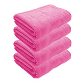 Black Gold The Finer Touch Oversized Microfiber Bath Towel 2600 Gsm | Soft Quick-Dry Microfiber Towel For Men & Women | Lightweight, Absorbent & Travel-Friendly (Pink) - Pack Of 4