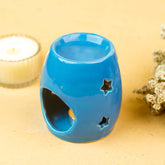 AQUA HANDCRAFTED SMALL CERAMIC BURNER WITH 1 T-LIGHT CANDLE | ROUND SHAPE