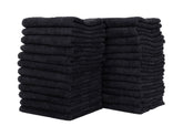 Rushant 100% Combed Cotton Hand Towels 3600 Gsm | Ultra Soft, Quick Dry & Super Absorbent For Home, Gym & Travel (Black) - Set Of 24