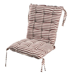 Long Comfortable Rocking Chair Cushion With Ties, Lining Printed - Maroon - 18 X 36 Inch | Back Rest & Seat Cushions Chair Pad, For Rocking Chairs | Cotton Cushion For Office & Home Use