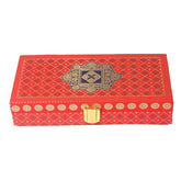 Fancy Shagun Cash Box Or Gaddi Box For Gifting Money On Wedding, New Born Baby, Ring Ceremony Pattern1pc, Material - Wood, Colour - Red Mesh