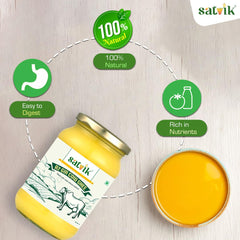 100% Natural A2 Gir Cow Ghee By Satvik Pure Ghee | Healthy & Delicious Nutrients Lab Certified Desi Ghee Good For Overall Health | 3 Litr (1 Litr * 3) 101.4 Ounce | Jar Pack