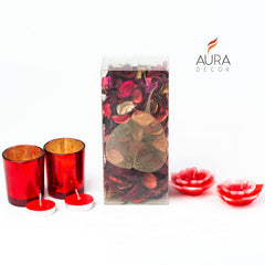 ROSE FLOATING TEALIGHT CANDLES | CANDLE HOLDER | AROMATHERAPY AROMA GIFT SET