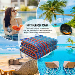 Ambra Linens Highly Absorbent Bath Towels 1 Kg | 100% Cotton, Soft & Plush All Seasons Use, Extra Large Size (Blue Bubbles)- Pack Of 2