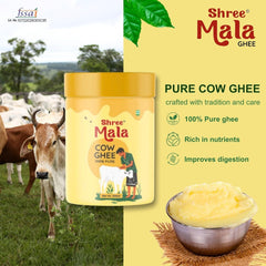 100% Pure Cow Ghee By Shreemala | Rich In Vitamins A, D, E & K Healthy Desi Ghee Good For Deep Frying | (1 Litre) 33.8 Ounce | Jar Pack