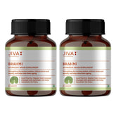 Jiva Brahmi 500mg 100% Ayurvedic Formulation Rejuvenates Nervous System, Reduces Stress, Anxiety & Slows Down Aging | 60 Tablets 100gm 0.2lbs Each Pack Of 2