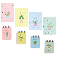 Spiral Pocket Notebook Cute Mini Notepad, Handy Notebook For School (Refreshing Design) Pack Of 8