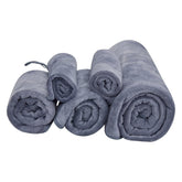 Black Gold The Finer Touch Microfiber 1 Bath Towel, 2 Hand Towels & 2 Washcloth (Grey) - Set Of 5